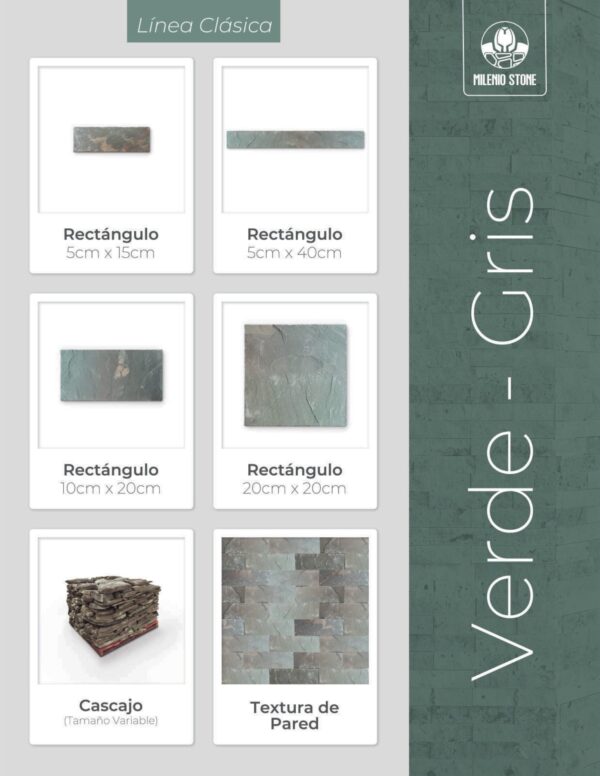 Piedra Laja Verde-Gris "Línea Clásica"