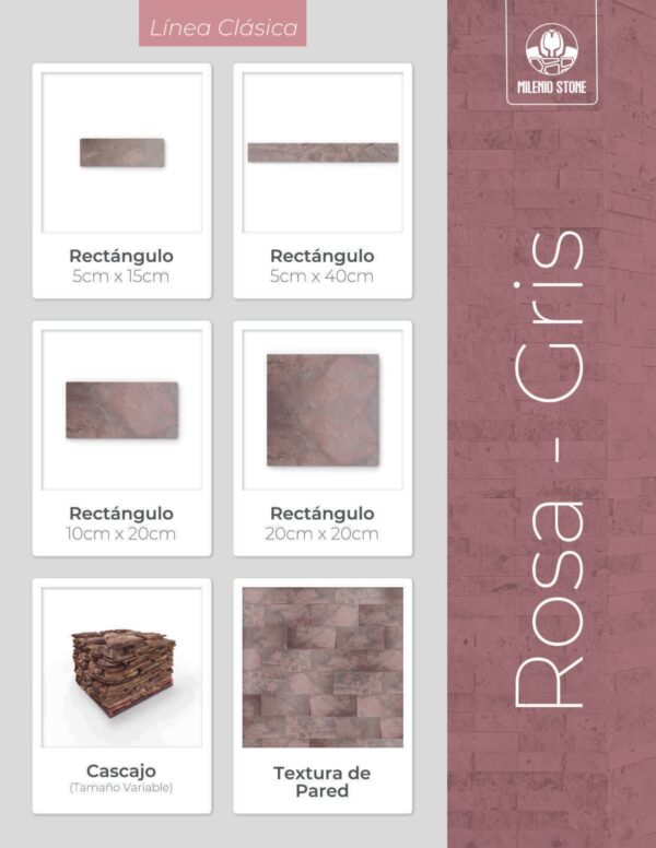 Piedra Laja Rosa-Gris "Línea Clásica"