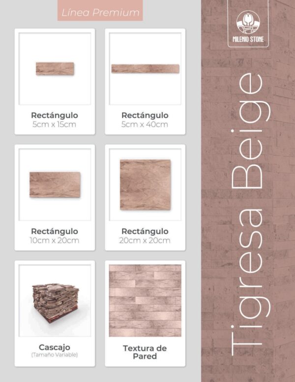 Piedra Laja "Línea Premium Tigresa Beige"